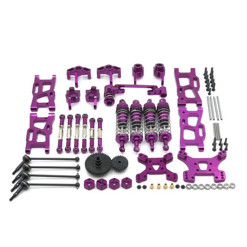 For Wltoys 144001 144002 144010 124017 124019 Metal Upgrades Parts Modification Kits Swing Arm Shock Absorber Set RC Car Parts