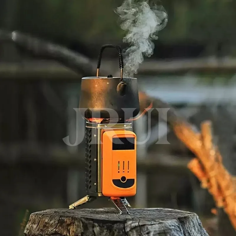 Smokeless Wood Burning Stove Power Generating Camping Stove Portable USB Rechargeable Pit for Hiking and Backpacking