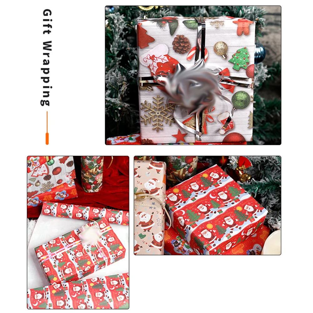 سانتا هدية التفاف عيد الميلاد موضوع عيد الميلاد ورق التغليف هدية عيد الميلاد التفاف ورقة تغليف الهدايا الملونة للاحتفال بعيد الميلاد #6