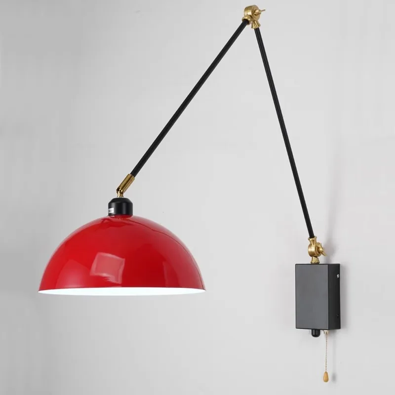 

Настенный светильник для чтения, кулисный рычаг, длинный стержень, складной телескопический кабельный переключатель для кабинета, столовой, гостиной, спальни, настенный светильник