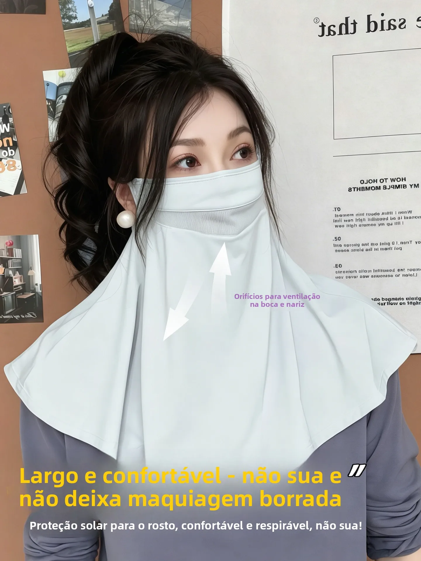 軽量で通気性のあるフルフェイス日焼け止めマスク一体型シルクネックプロテクター女性用医療美容保護マスク