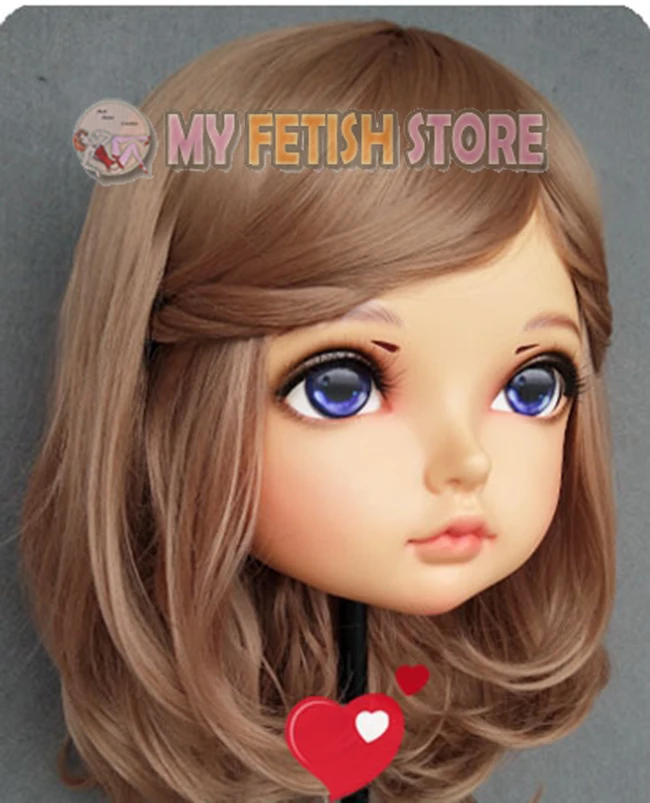 (GL331) femme douce fille résine demi-tête Kigurumi BJD yeux Crossdress Cosplay japonais Anime rôle Lolita masque avec yeux et perruque