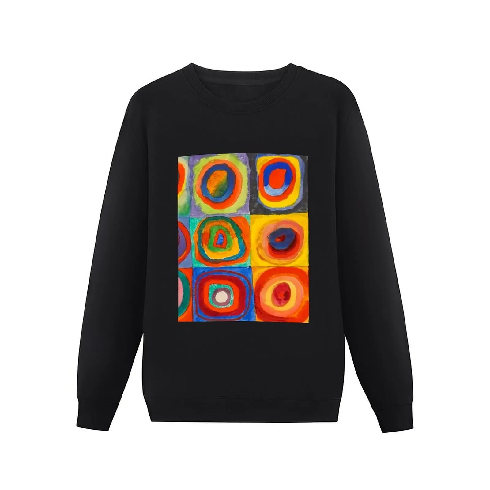 Wassily Kandinsky Color Study Squares with Concentric Circles , Abstract Pullover Hoodie japanese style sports sweatshirt man