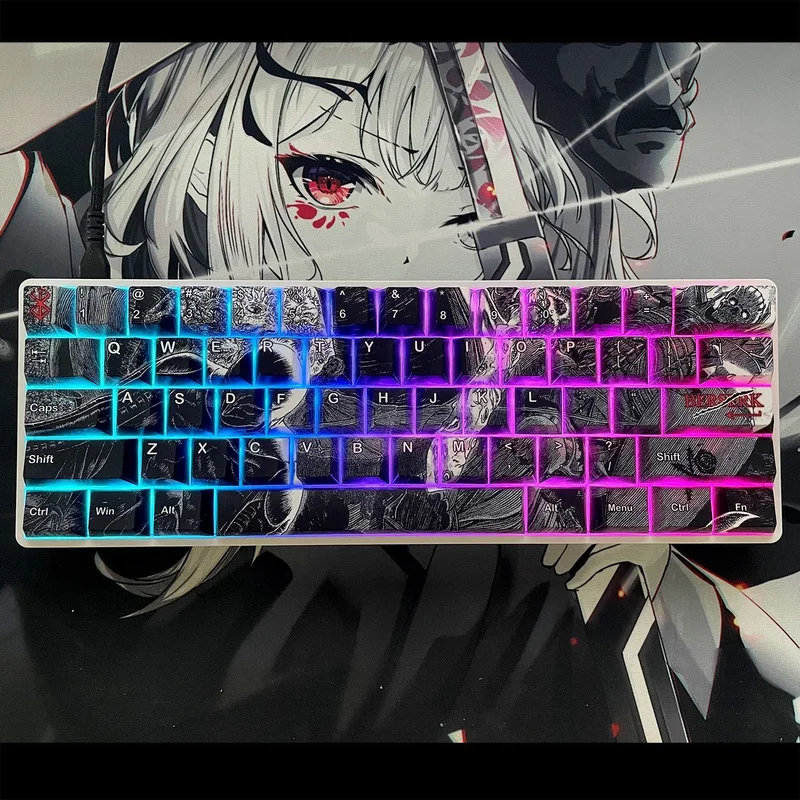 Keycaps Berserk Dark Freak Keycaps Berukir 87 Pasang Keycaps Berikut Cocok Untuk Wooting Ez63 Made 68 Dll
