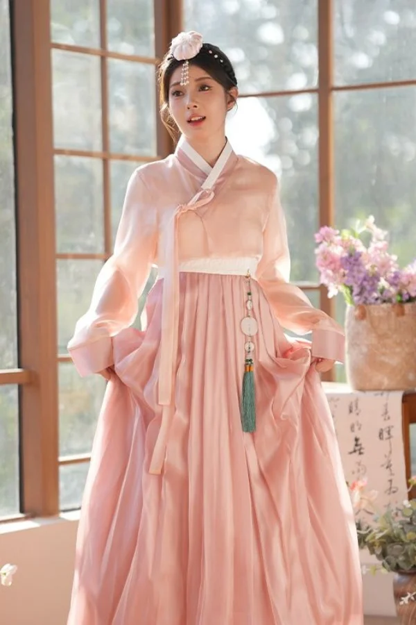 

Новинка 2025 года, улучшенный стиль, традиционное корейское платье ханбок, придворное платье, женский костюм в этническом стиле, ретро, ханбок с перекрестным воротником