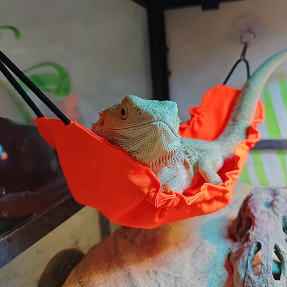 1pcs Reptile Hammock Hanging Bed Bearded Dragon Hammock With Suction Cups And Clips Soft Breathable Hammock Bed For Lizard Gecko