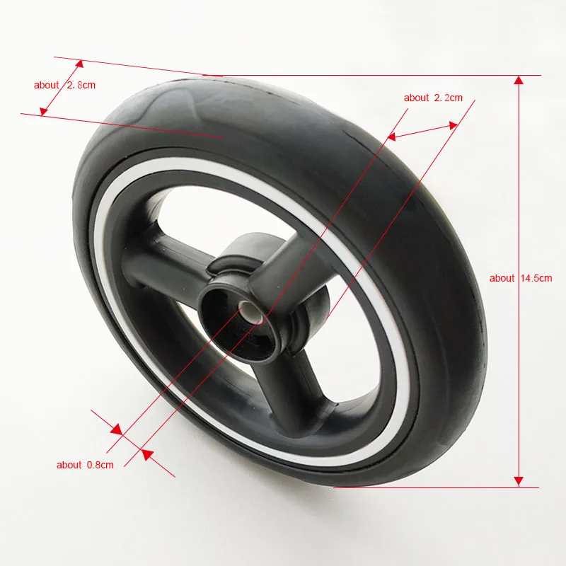 

GB Buggy Rear Wheel For Goodbaby GB D628 Series Pushchair 8mm Axle Aperture 14.5CM With PU Tyre No Bearings Type