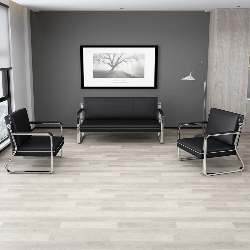 

Office sofa simple modern business reception office sofa simple leather art three-person sofa coffee table combination