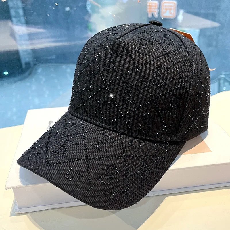 Baseballkappe mit Vollbesatz aus Strass, Luxuriöses Funkelndes Strass-Design, Alltägliche Streetwear, die das Gesicht schmaler wirken lässt, Vielseitige Schirmmütze, Urlaubsgeschenk – Detail 3