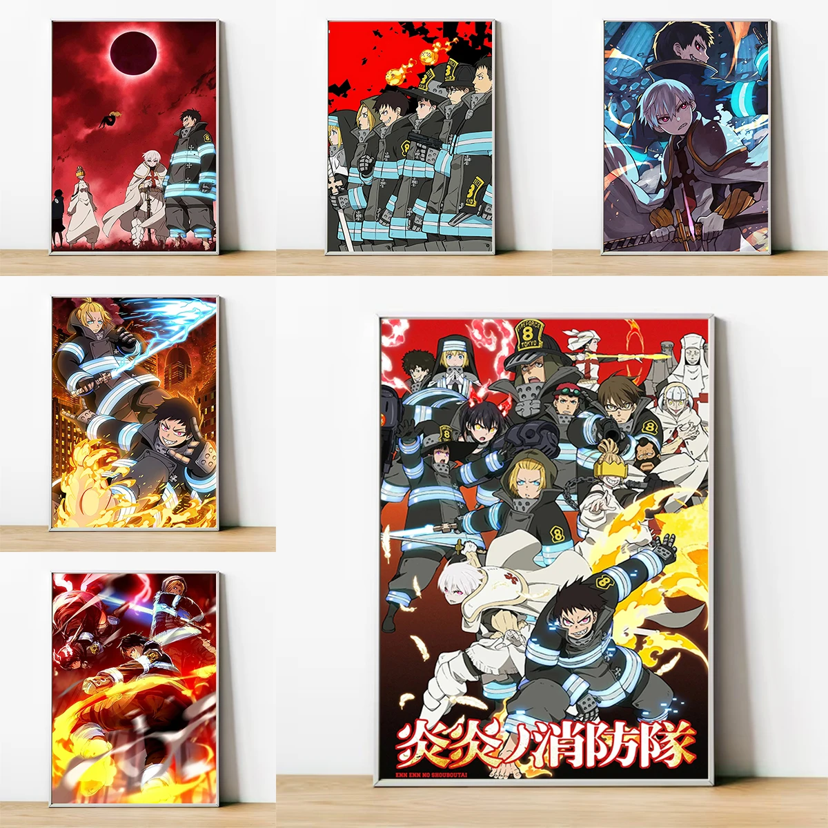 

Fire Force Anime Poster Painting on Canvas Gaming Room Decoration Home Decor Print Posters for Wall Decororation Art Decorations