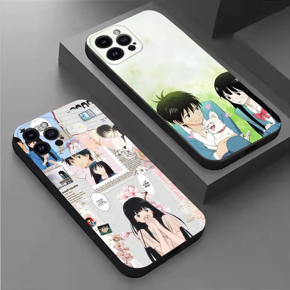 

K-KimiS N-Ni Todoke Anime Phone Case For iPhone 17,16,15,14,13,12,11 Plus,Pro Max,XS,X,XR,SE,Mini,8,7,Soft Silicone Black Cover