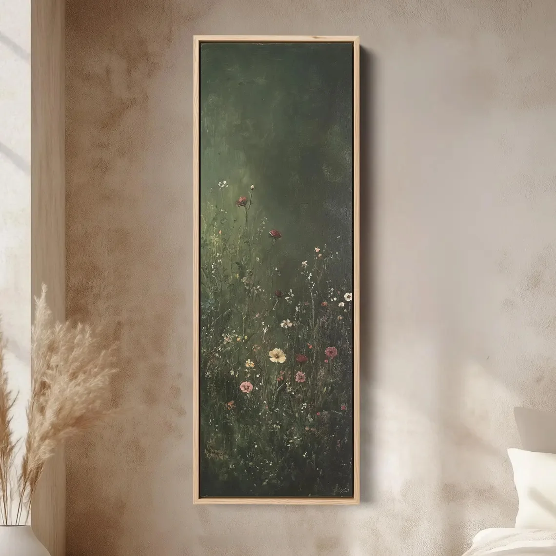 Vintage Wildflower & Dark Floral Abstract Wall Art -  Suitable for Farmhouse, Modern, Decor -  Botanical Print for Living Room,