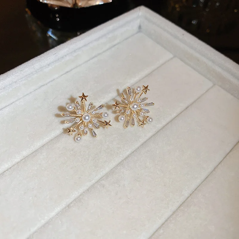 Übertriebene Luxus Kristall Blume Ohrstecker Damen Temperament Elegantes Modedesign Hochzeit Schmuck Valentinstag Geschenke