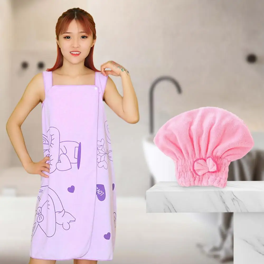 Hair Delicate Wiring Steaming Anti-glare Beauty Salon Coral Fleece Towel/towel Set Steam Bath Skirt Printed Bath Skirt