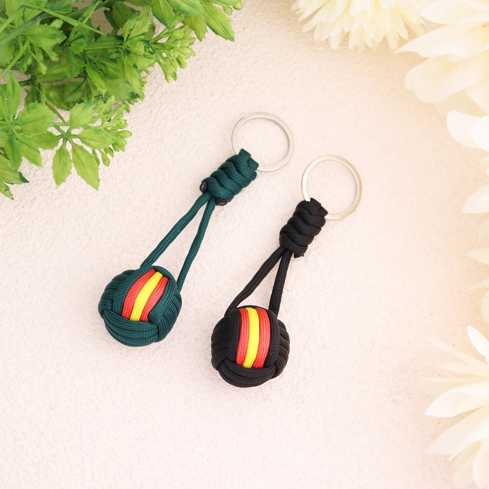 Mini Polyester Ball Pendant Keychain
