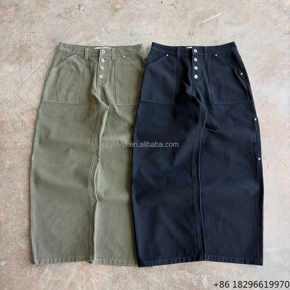 Wholesale Japanese Style Button up Carpenter Jeans for Men Oversized Wide Leg Vintage Denim Pantalones Pour Hombre