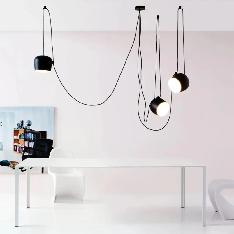 Flos Black and White Chandelier Multi-point Adjustable Restaurant Lamp Bar Office LED Lighting Pendant Light