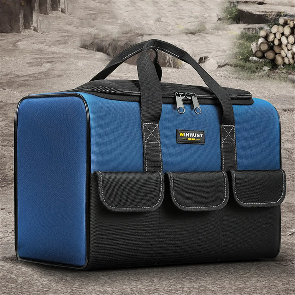 2000D Oxford Cloth Tool Bag with 30% More Square Capacity Waterproof Multi Pockets Organizer Tool Pouch Electrician ToolBag