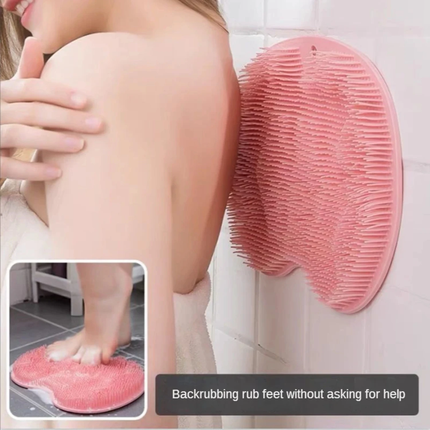 

Exfoliating Shower Massage Scraper Bathroom Non-slip Bath Mat Back Massage Brush Silicone Foot Wash Body Cleaning Bathing Tool