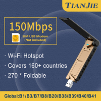 TIANJIE 4G Router 150Mbps UF909 Portable Plug Play LTE USB WiFi Modem High-Speed Network Hotspot Mini Wireless Car Dongle