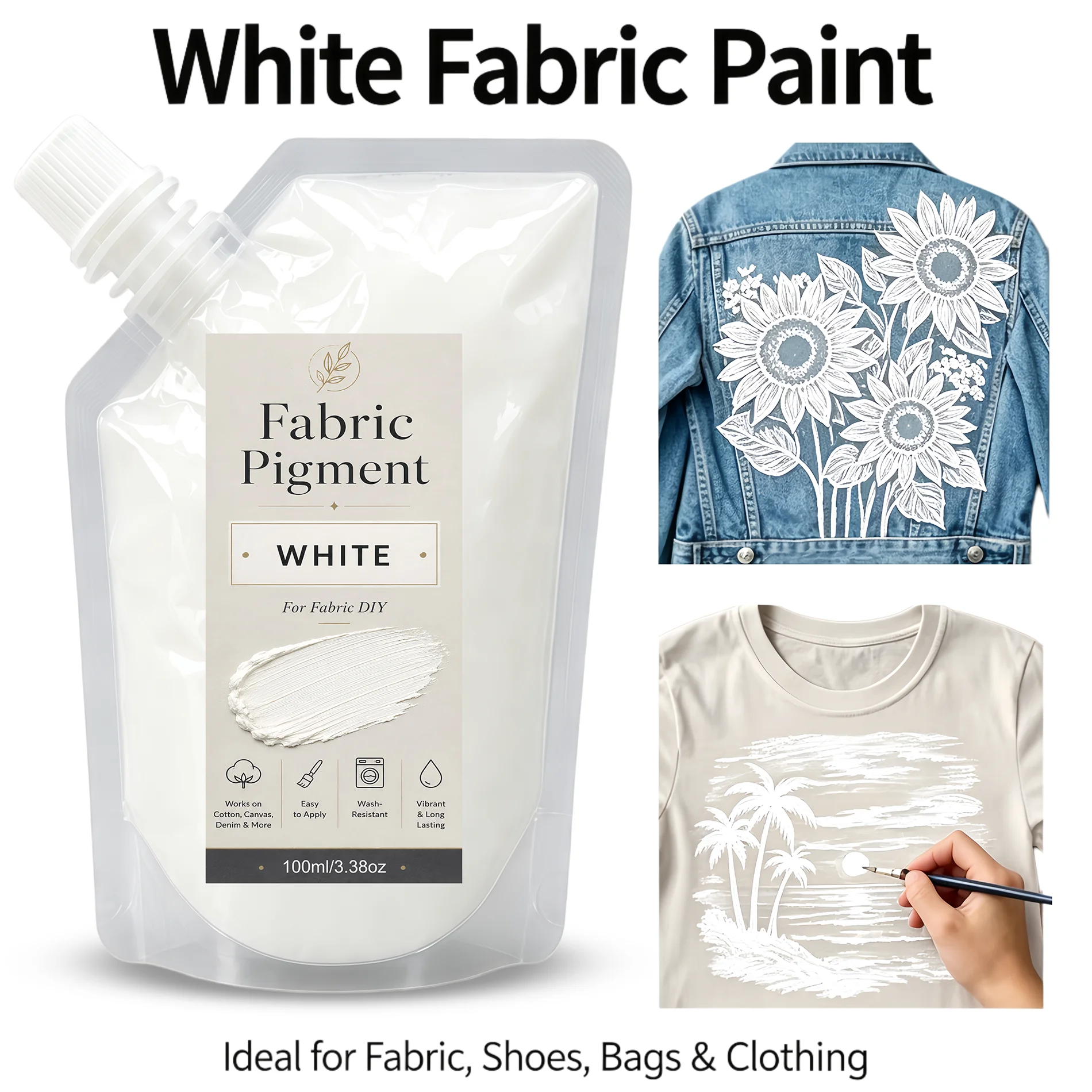 Fabric Acrylic Paint Kit, Vibrant Shades, Strong Coverage & Long-Lasting Textile Pigments, Art Supplies for T-Shirts, Shoes, Jea