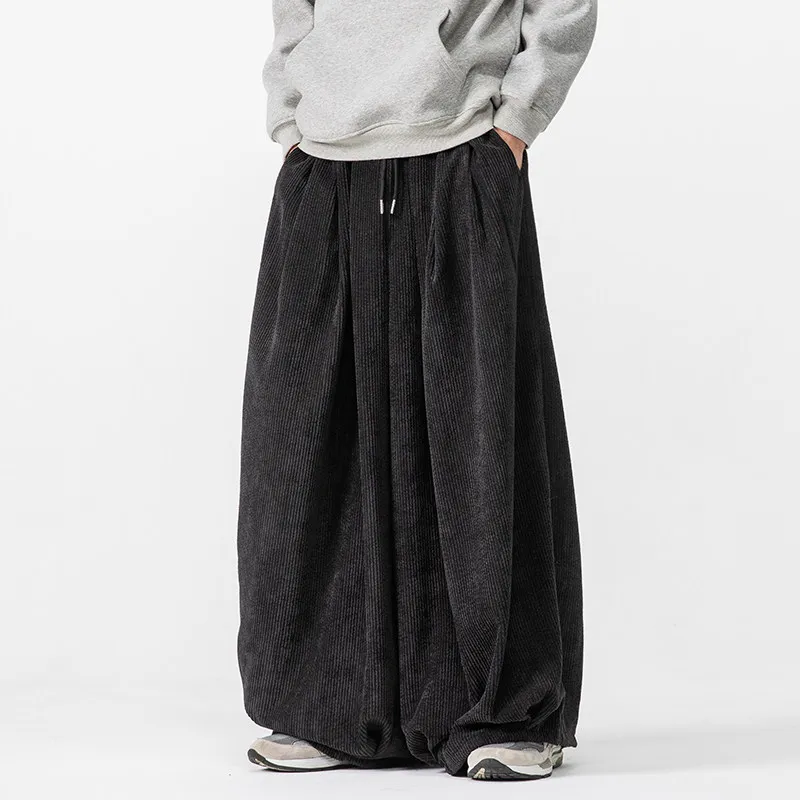 

American Style Oversize Corduroy Pants for Men And Women Loose Straight Leg Hip Hop plus Size Wide Leg Floor Length Trousers