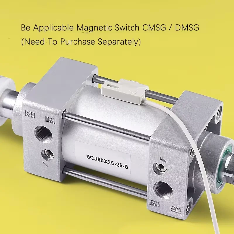 High Quality SCJ32*50/75/100/150/200-50-S Standard Air Pneumatic Cylinder Adjustable Pistons Double  Rod Reset Seal Dust-Proof