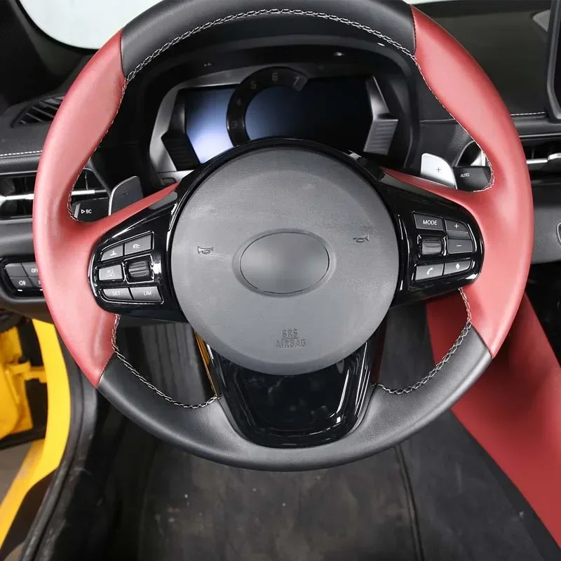 For 2019-25 Toyota GR Supra MK5 A90 ABS Carbon Fiber Car Steering Wheel Decorative Frame Cover Sticker Car Interior Accessories