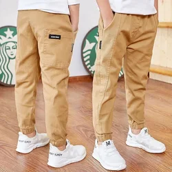 Solid  Colored Sports Cotton Long Work Pants for Boys in Spring and Autumn They Are Suitable for Children Aged  6 7 10 11 and 12