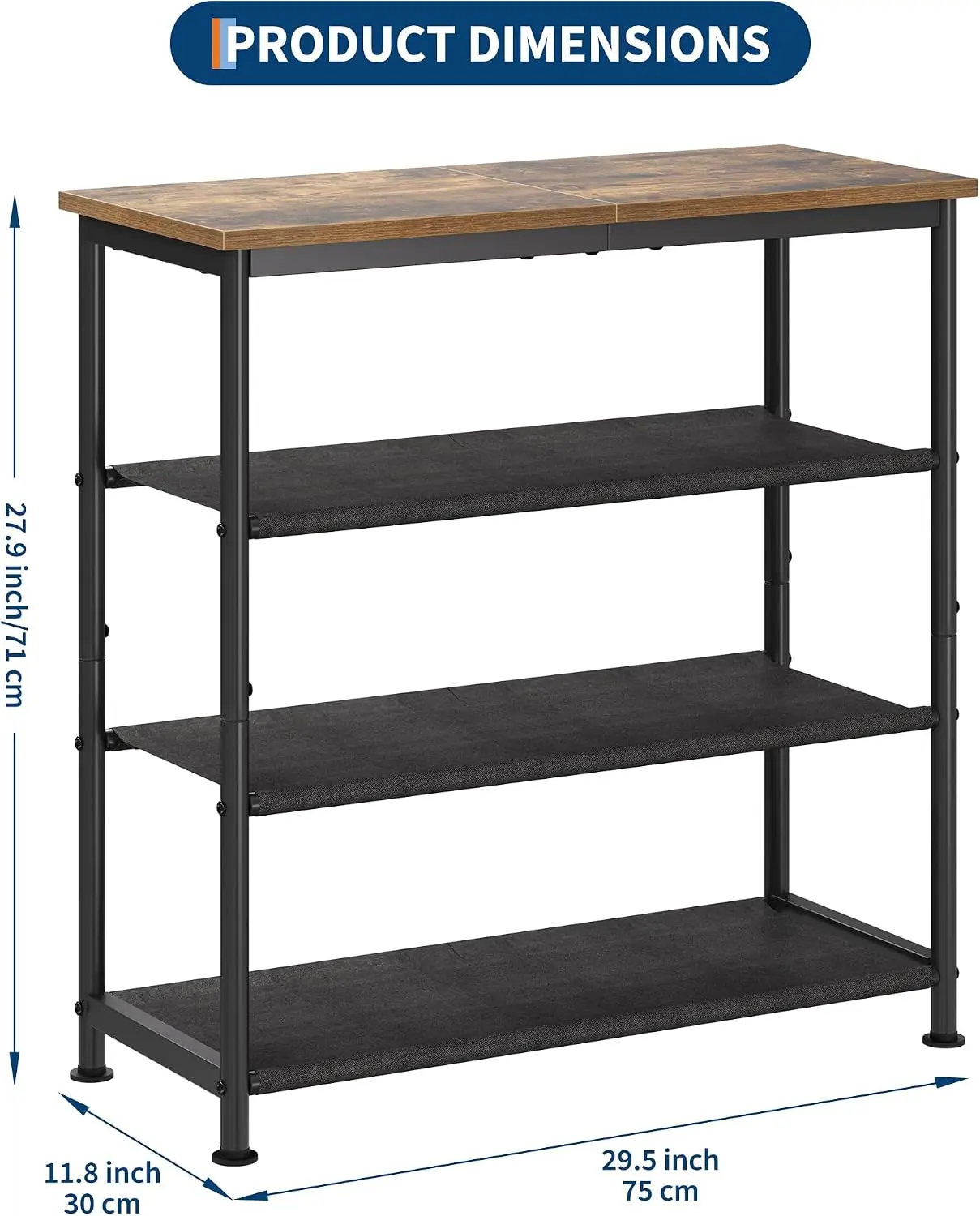 3/4-Tier Metal Shoe Rack 9–24 pairs of shoes Organizer Freestanding Black Space Saving Storage for Closet Bedroom Indoor Outdoor Entryway Use