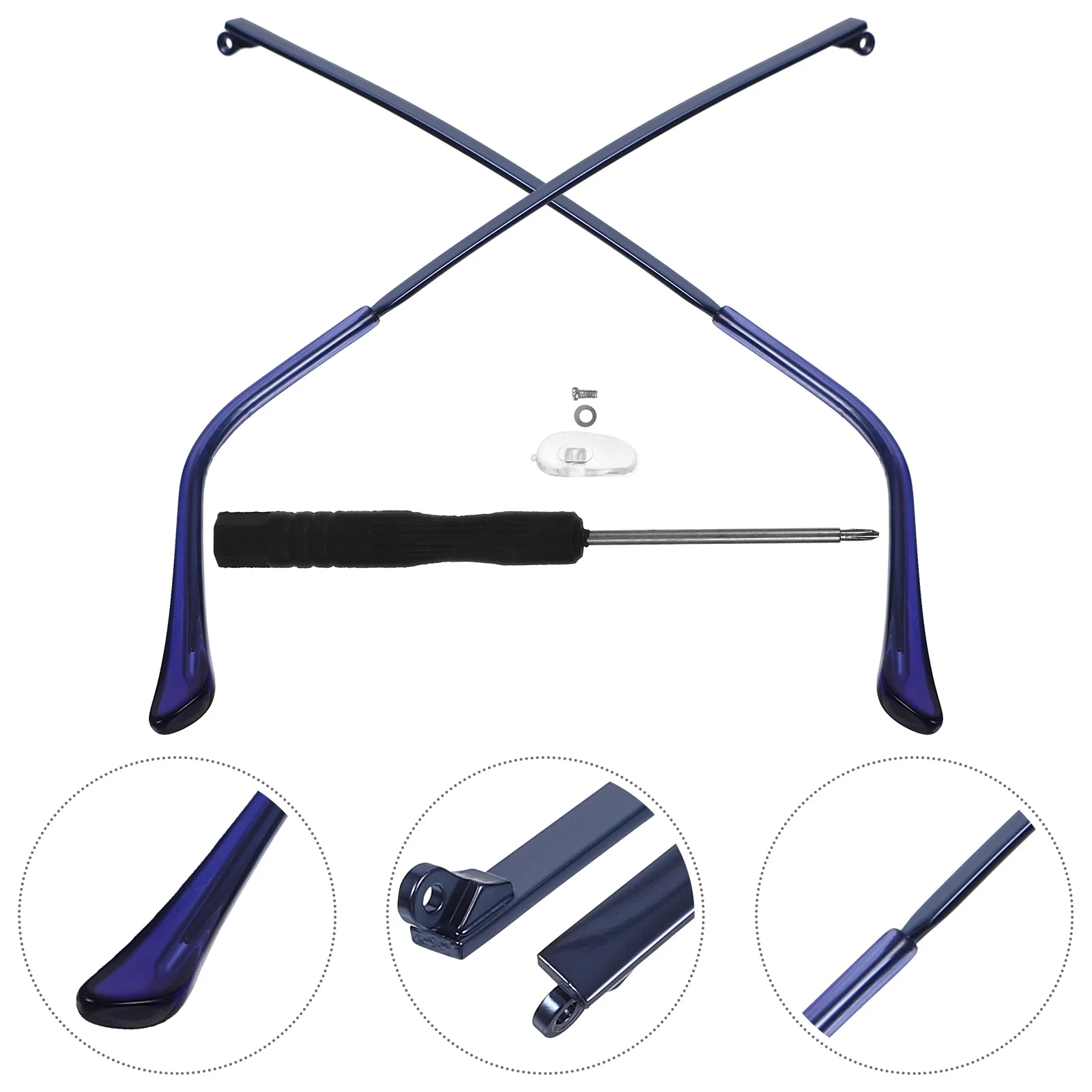 

Glasses Frame Replacement Accessories Clear Temple Arms Metal Parts Universal Metal Eyeglasses Replacement Temple Repair Kit For