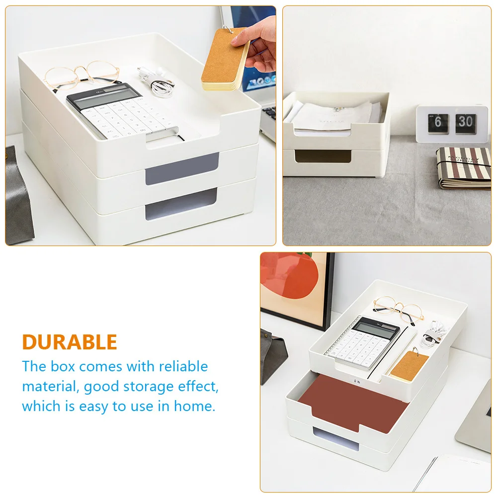 

Premium Material Desk Organizer Storage Box Home Office Accessory Multi-Function File Tray Daily Use Wear-Resistant