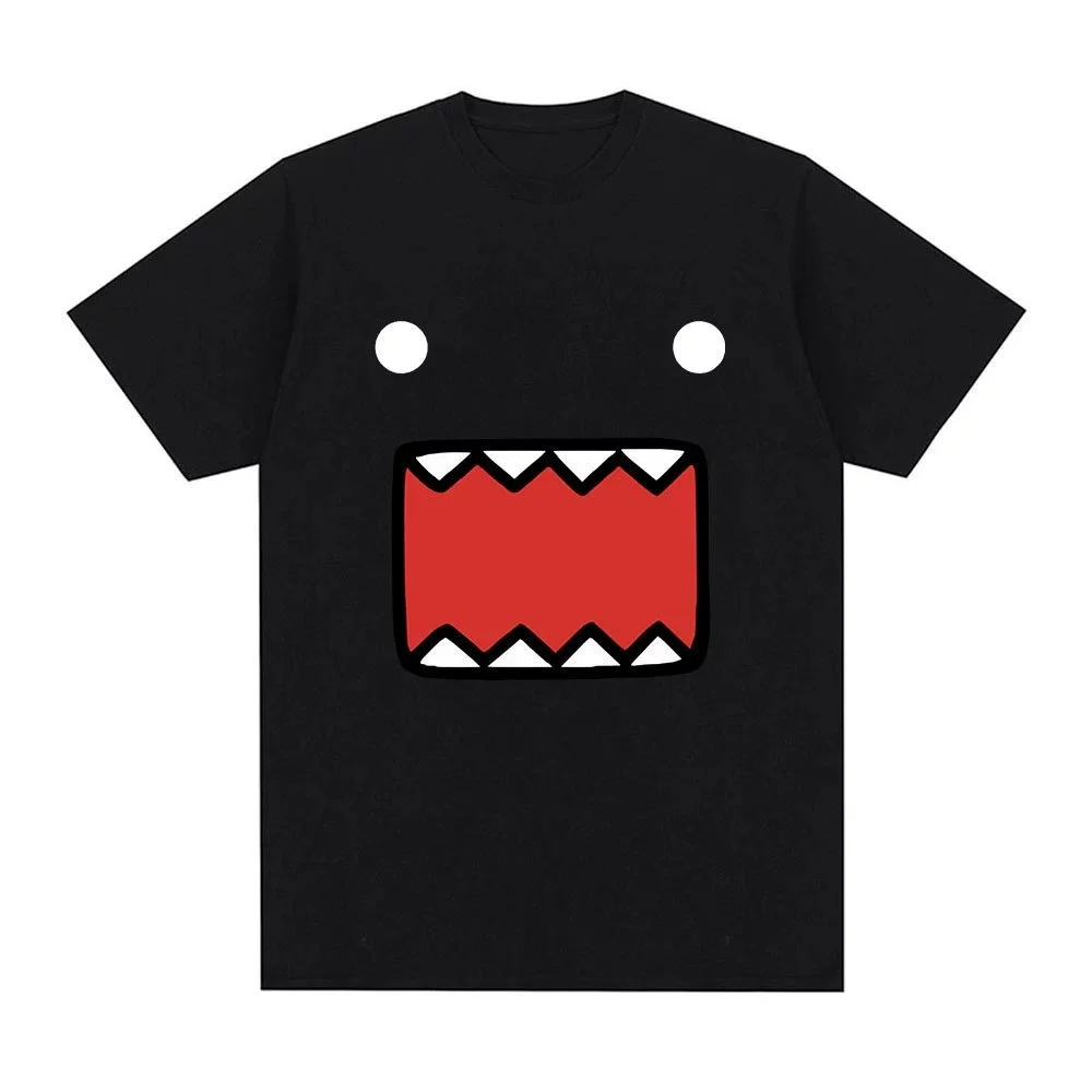 Domo Kun Doll Face Pattern Spring and Autumn Men's and Women's Casual Loose Short sleeved T-shirt