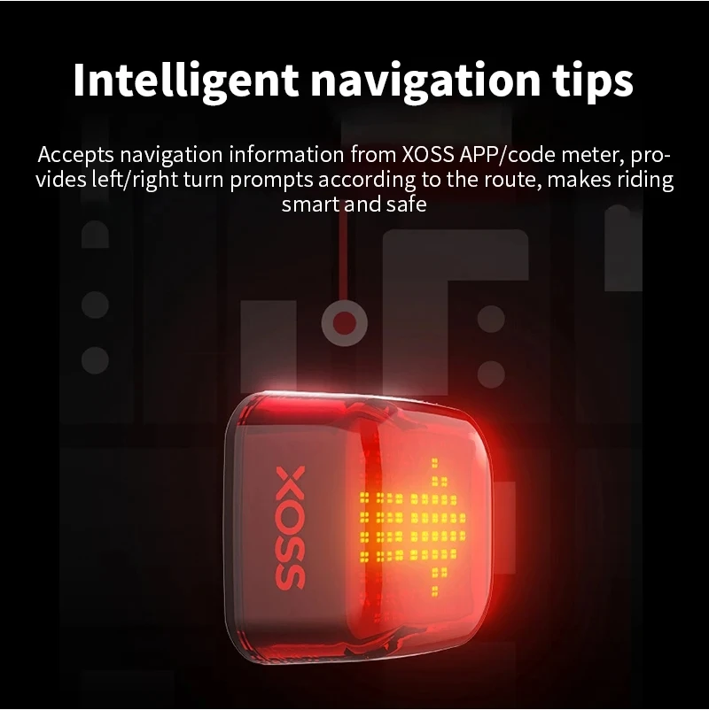 XOSS Nebula Intelligent Dot Matrix Light Bicycle Night Intelligent Turn Warning Taillight Bike Waterproof IPX7 Riding Tail Light