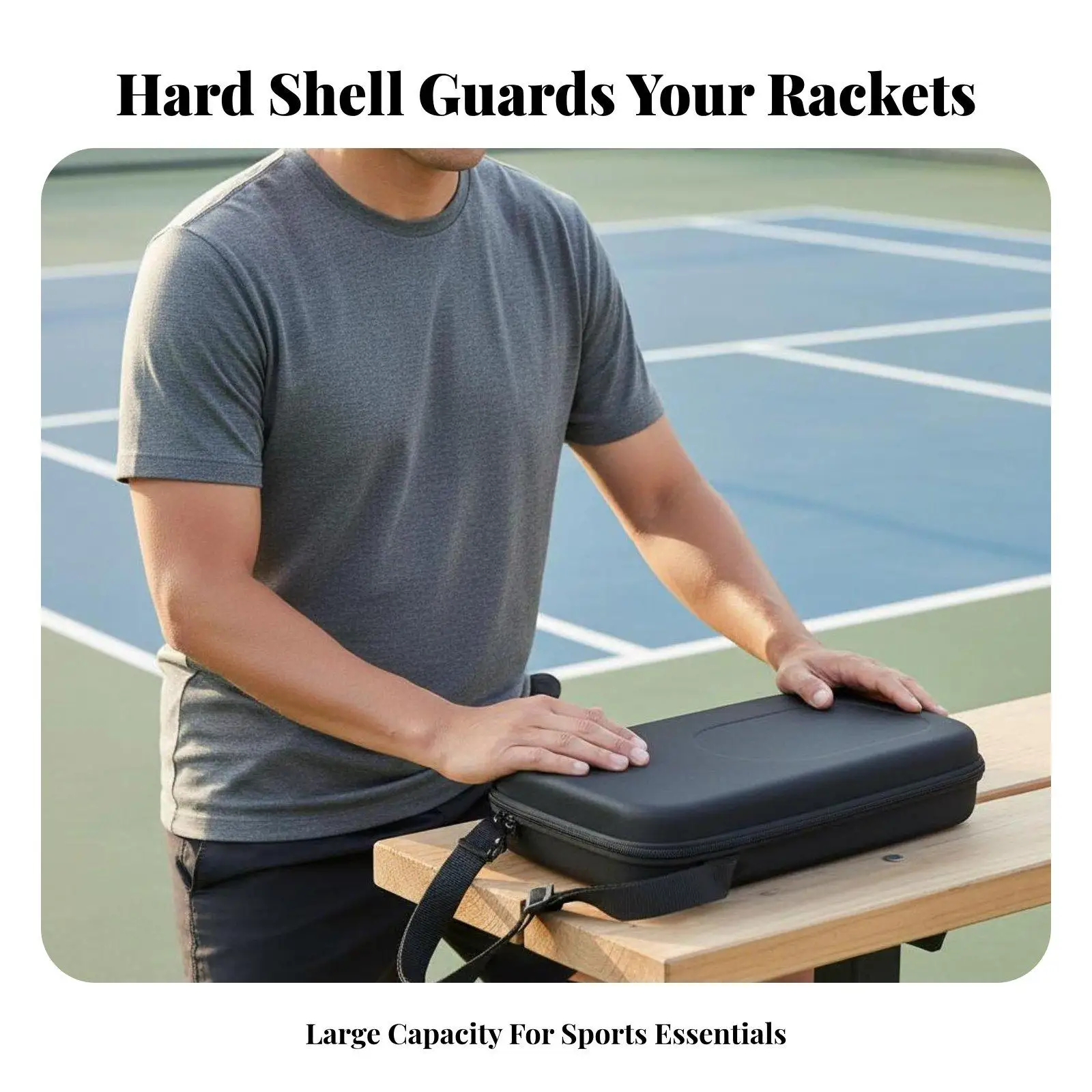 Sports Paddle Bag Large Capacity Sports Paddle Case Shielded Hard Shell Racket Case for Travel