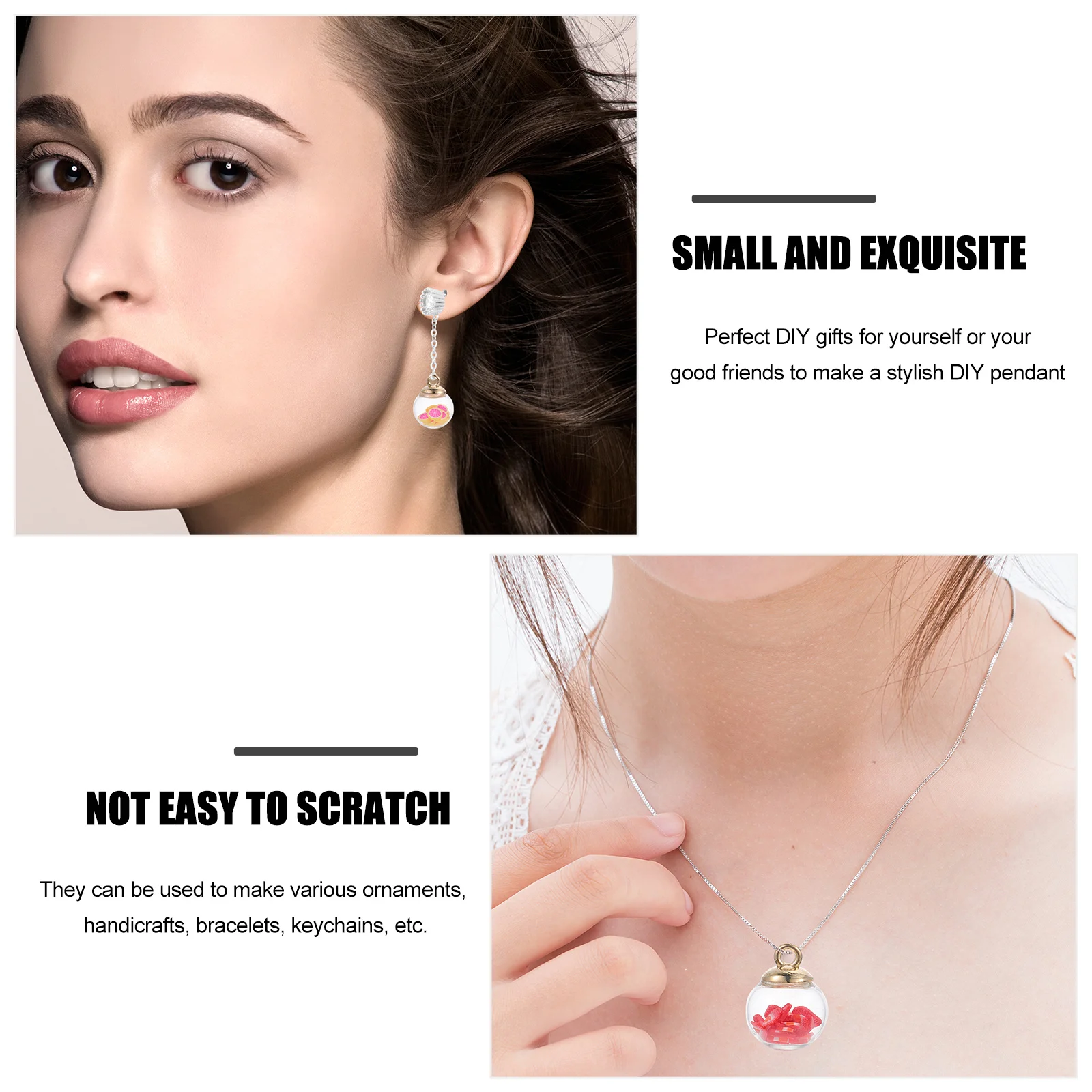 

30Pcs Glass Ball Charms Simple Earrings Charms DIY Jewelry Supplies Colorful Pendants for Necklace Bracelet Crafts