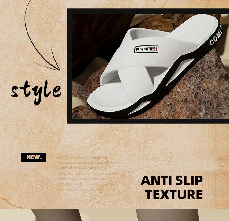 SHAJI Herren Kreuzriemen-Sandalen mit Offener Zehenpartie, Rutschfeste Bade- und Duschpantoffeln für Strand, Schwimmen & Outdoor-Spaziergänge, Modische Fußbekleidung – Detail 8