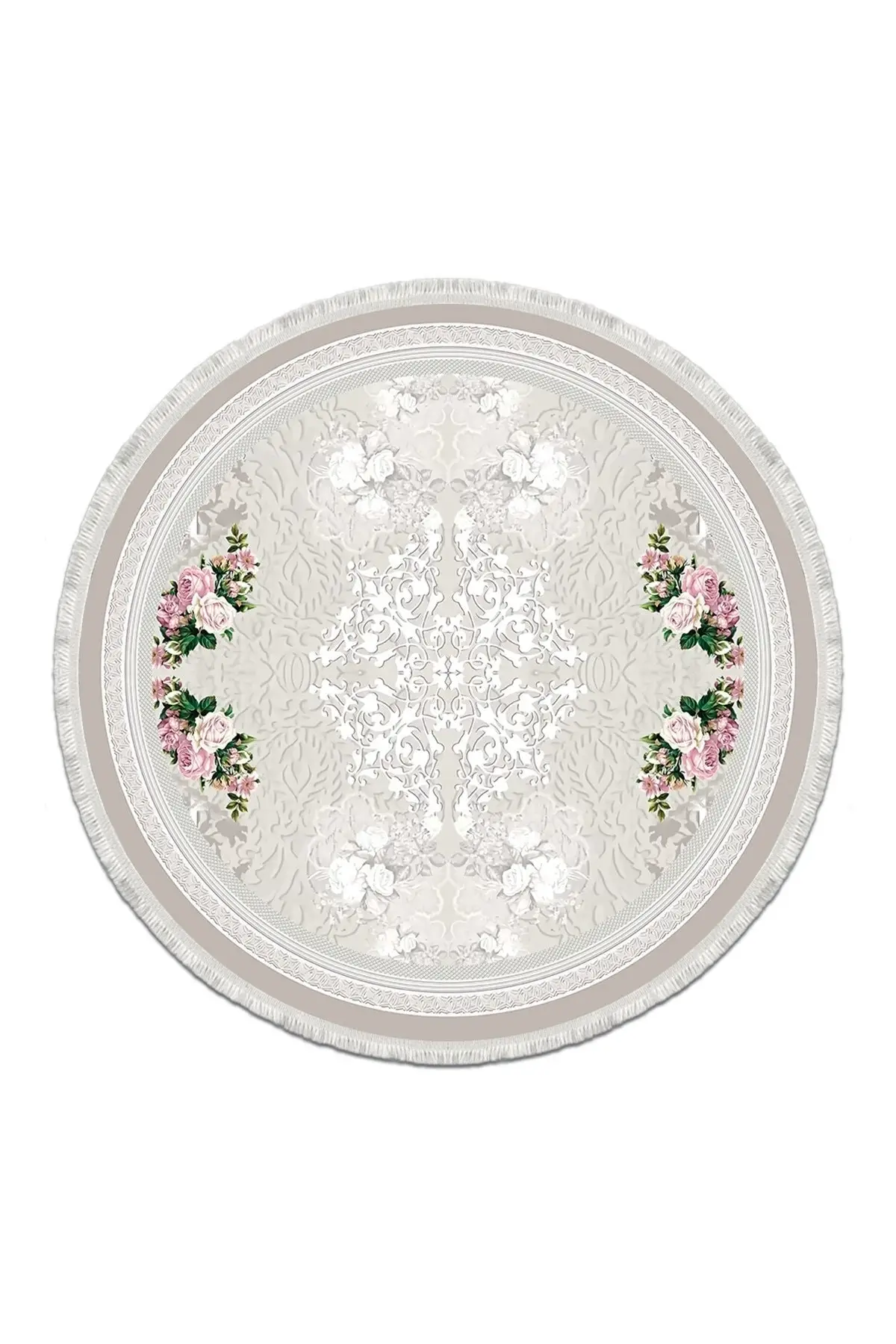 

DOLBOVI Vintage digital printing washable non-slip floor stain resistant round hall carpet