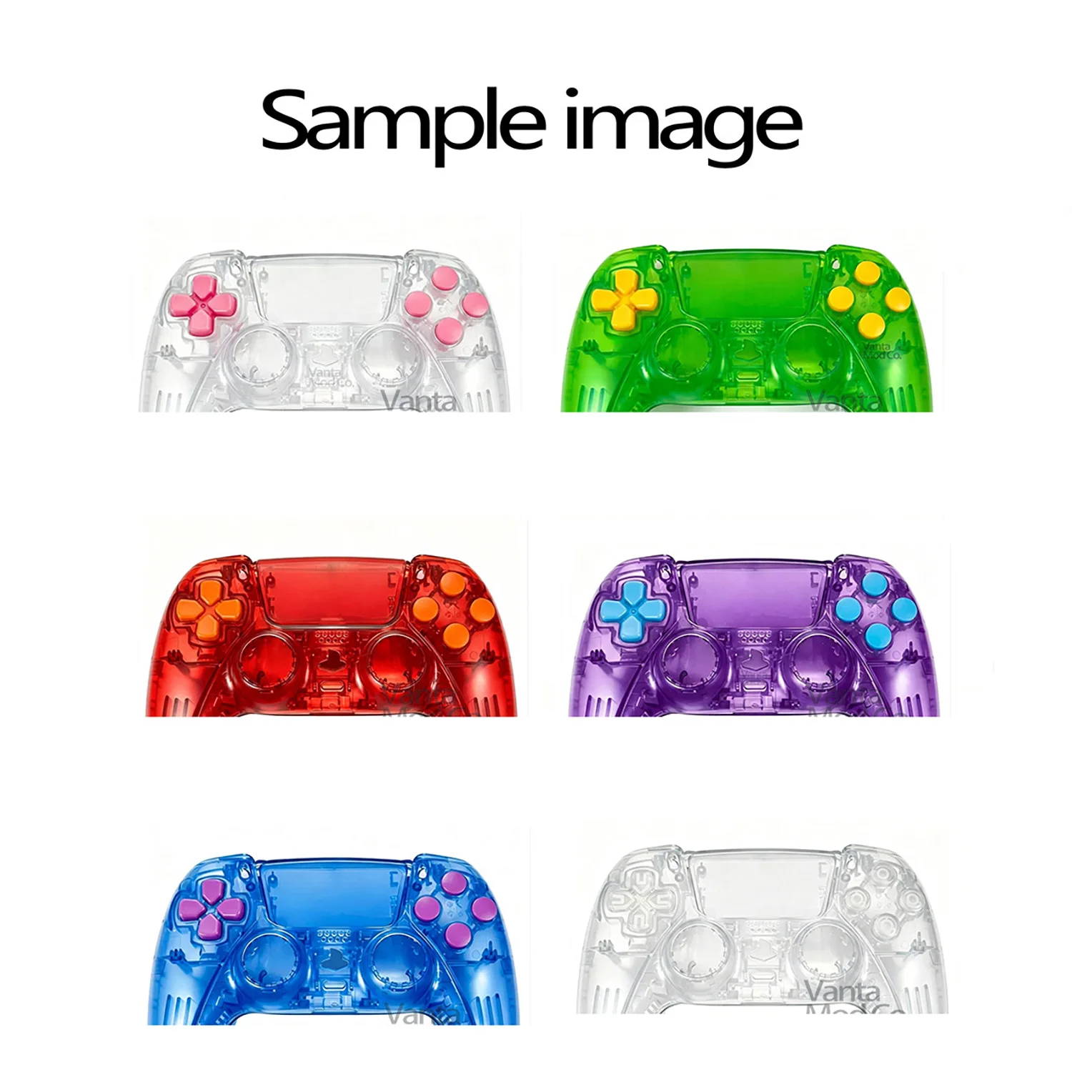PS5 Controller Transparent 9in1 Set  ABXY Buttons Directional Pad  Front & Back Housing  Decor Trims  V3 Touchpad