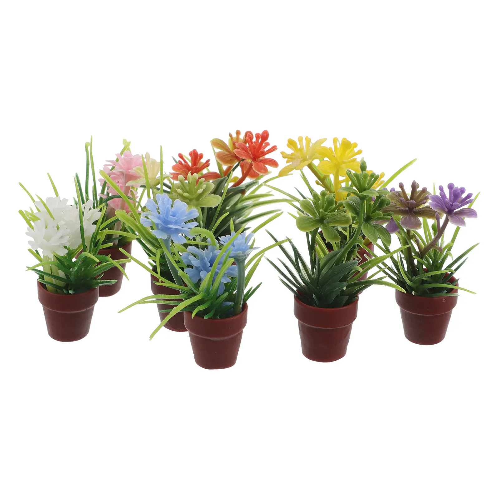 ต้นไม้จิ๋วในกระถาง 8 ชิ้น ไมโครบอนไซเทียม สำหรับตกแต่งสวนบ้านตุ๊กตา ต้นไม้ปลอมขนาดเล็ก วัสดุเรซิ่น สำหรับตกแต่งโต๊ะ