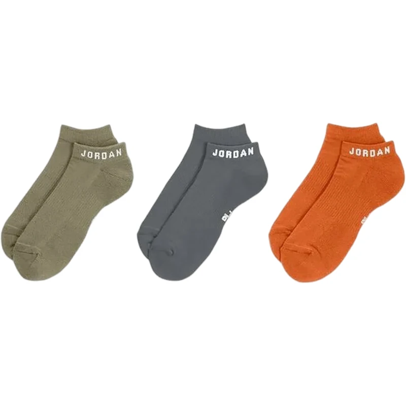 Nike genuine JORDAN Men's and Women's Sports Knit Breathable Boat Socks Three Pack DX9656-928 view 5