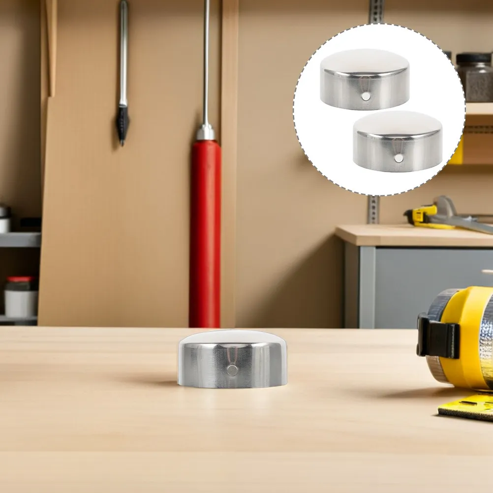 2Pcs Stainless Handrail End Caps Metal Tube Plugs Rail Protection Outdoor Accessories Plug Metal Plugs for Round Holes