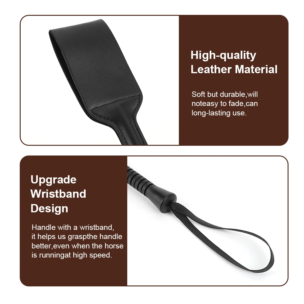 21 بوصة ركوب المحاصيل مع مقبض تدريب الفروسية الحصان سوط بو الجلود في الهواء الطلق مؤشر محمول للخيول