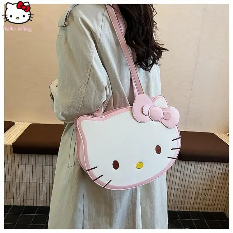 Hello Kitty Women's Anime Cute Face Multi Use Backpack Cartoon New Kawaii Girl Shoulder Bag Sanrio Large Capacity Backpack