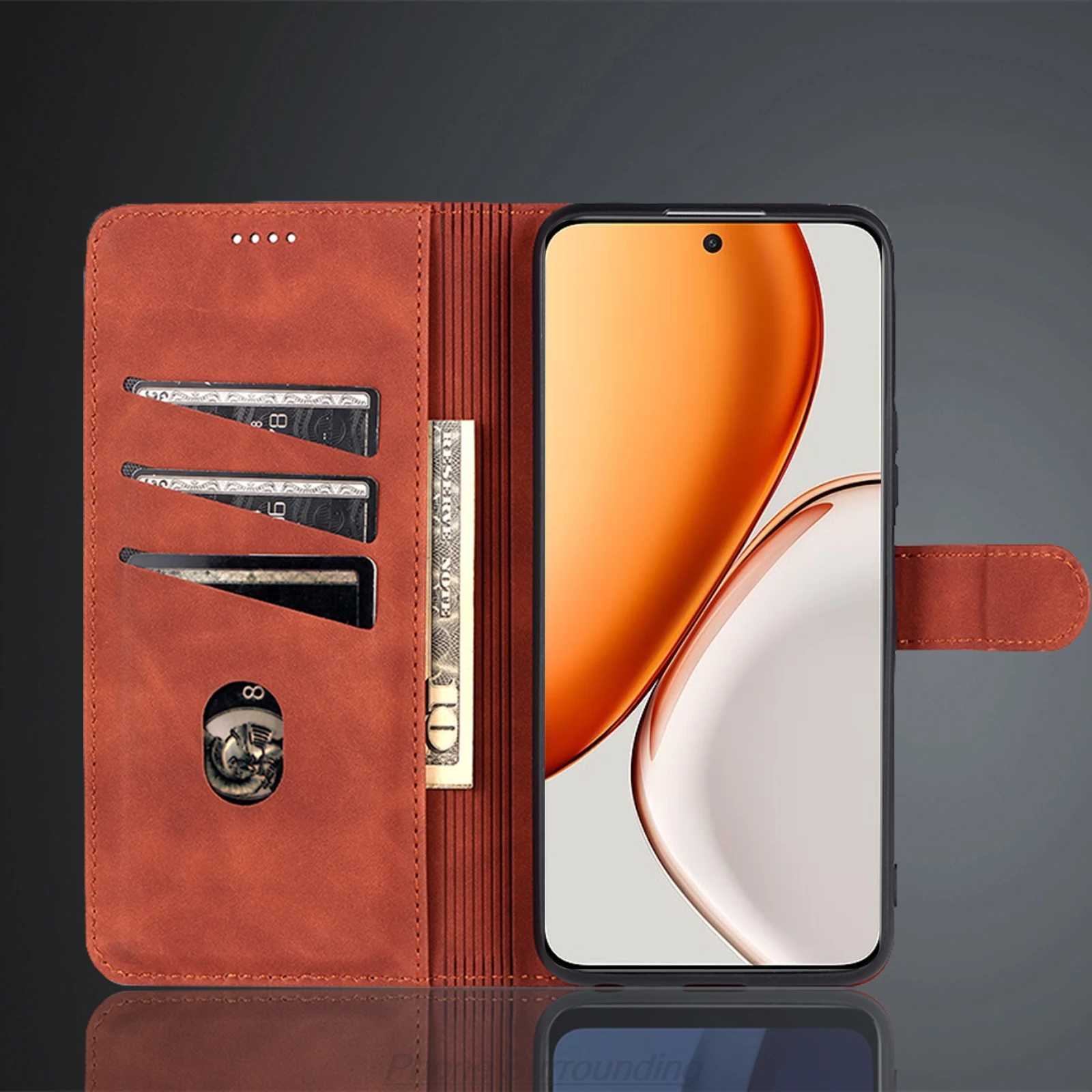Etui portfel z przegródkami na karty do Huawei Honor Magic 8 lite / Magic8 lite, skórzane etui z klapką, pokrowiec na telefon, capa fundas Coque — zdjęcie produktu 4