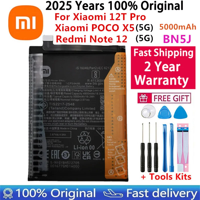 Original For Xiaomi Redmi Note POCO M2 F3 M3 X3 X4 X5 A3 K30 K40 7 7A 8 8T 9 9T 9S 10 10T 10S 10X 11 11T 12 12T Lite Pro Battery image 2