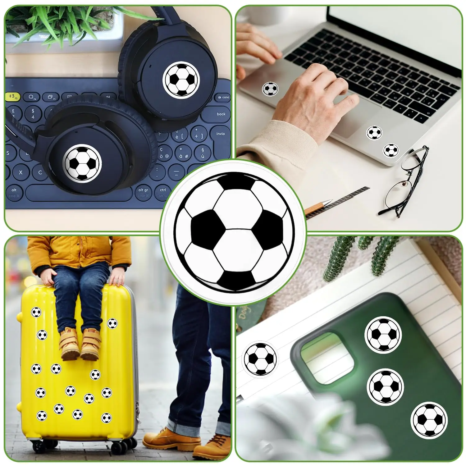 500 Stück Fußball-Aufkleber, selbstklebende Sport-Fußball-Etiketten, Rolle für Fußball-Thema, Party-Dekoration, Geburtstagsparty-Zubehör – Detail 4