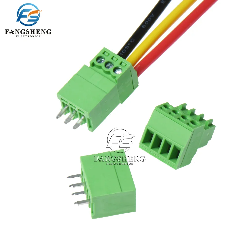 5/20sets 15EDG  2p 3p 4p 5p 6p 2.54mm Pitch Wiring Plug-in Terminal Plug Welding Plate Plug + Pin Header Socket 2EDG 2-24 Pin