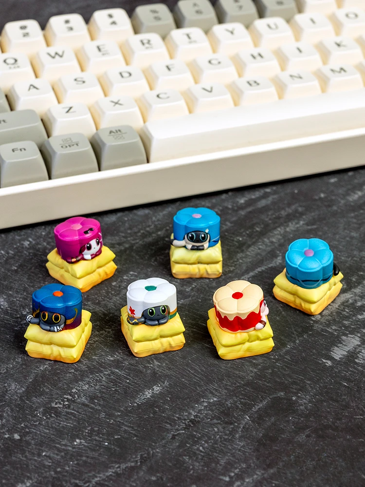 Honkai-DIY Custom Resin Painted Key Cap, PBT Keyboard Cap para MX Switch, gatos bonitos e sobremesa, Star Rail Catter Pick, bolos e bolos