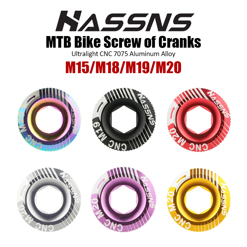 HASSNS Mtb Crank Cover Cap Bicycle Hollowtech Integrated Crankset Screw Mountain Bike Connecting Rods Cover Cap M15/M18/M19/M20